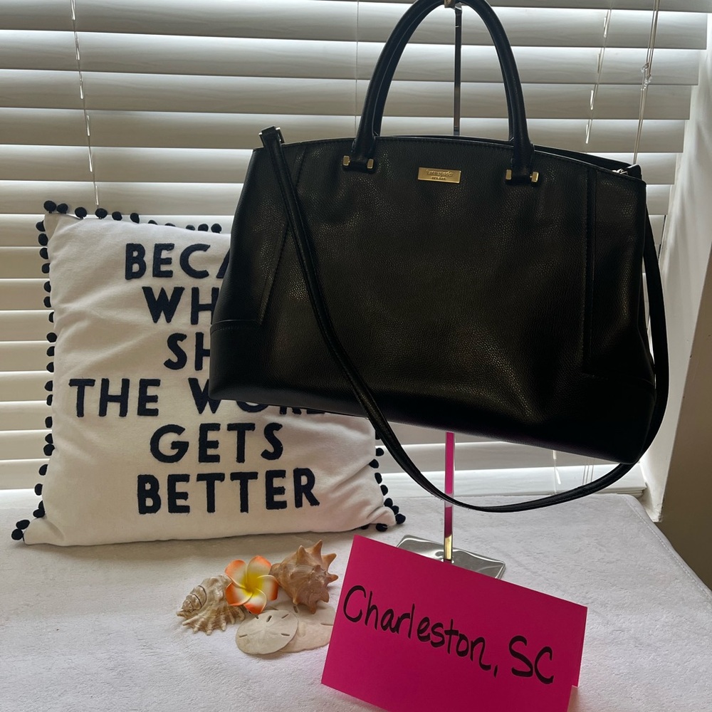 Kate Spade Black Structured Tote Bag